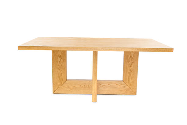 istock Wooden modern Table isolated on white background. 1097680194