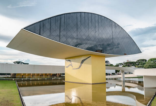 Curitiba - PR, Brazil - December 16, 2018: Museum - Museu Oscar Niemeyer - MON - also known as Eye Museum - Museu do Olho. Considered the largest museum of Latin America.