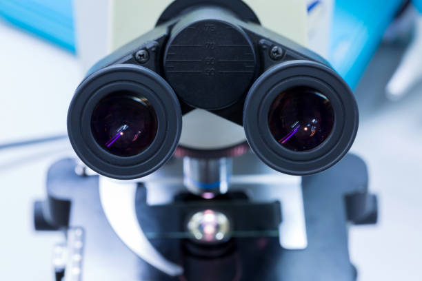 istock Eye microscope for diagnostic disease in laboratory, Concept science and Technology 1097692138