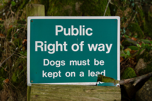 Sign for a Public Right of way. Picture taken during a hiking trip  somewhere in the Bodmin Moor.