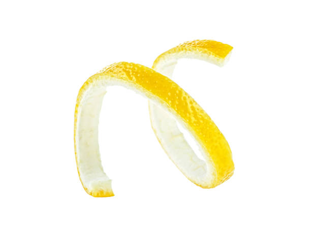 istock Peel of fresh lemon isolated on white background 1097699108
