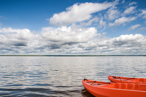 Kayaking northern Saskatchewan, Meadow Lake Provincial Park, on Lac des Isles.