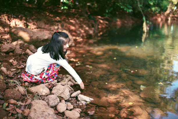 istock Young girl (4-5 years) playing in the water 1097718178