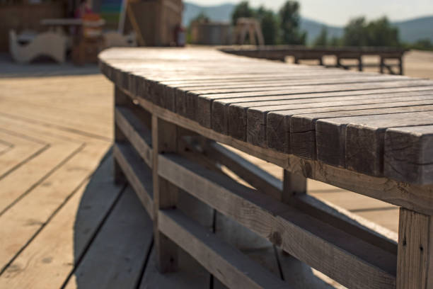 istock Relaxation area in the Park wooden bench. 1097719016