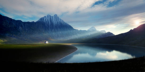 istock lonely house at the lake 1097727940