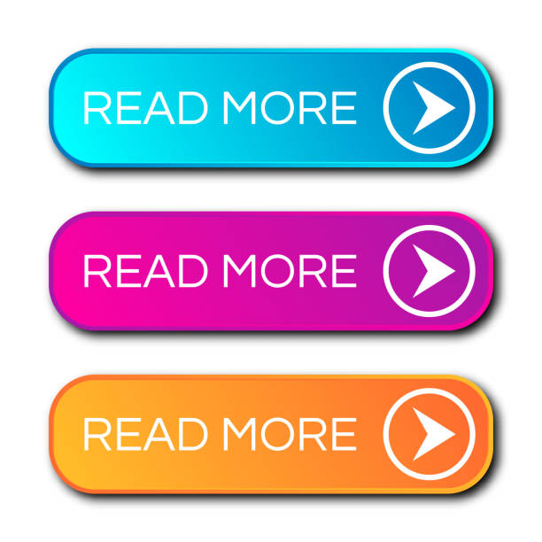 Set of three modern gradient buttons with shadows Set of three modern gradient buttons with shadows. Read more Buttons. Vector illustration reading menu stock illustrations