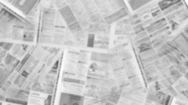 Blurred newspaper background Old ripped newspapers on horizontal surface. Blurred background texture newspaper headline photos stock pictures, royalty-free photos & images