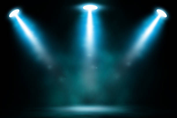istock Party blue light smoke on stage background. 1097735970