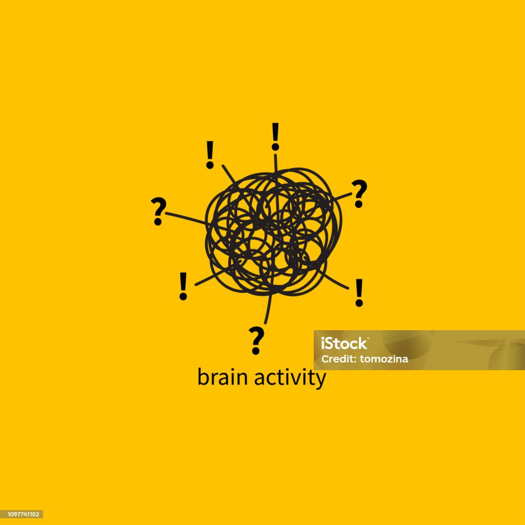 Hyperactive Brain Icon Brain Activity Hyperactivity Stock Illustration - Download Image Now ...
