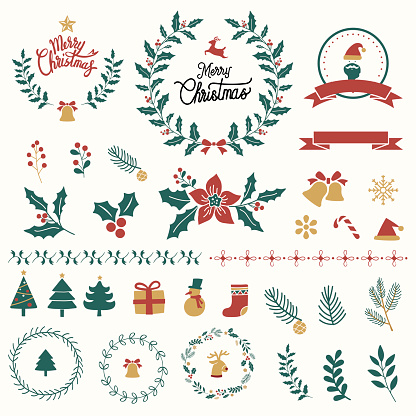 Illustration set of Christmas decorations