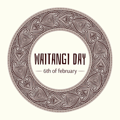 Waitangi day background vector. 6 February. New Zealand holiday