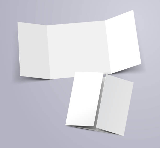 three fold template three fold brochure flyer template design book folding templates stock illustrations