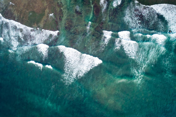 istock Aerial drone view of beautiful sea wave surface 1097747464