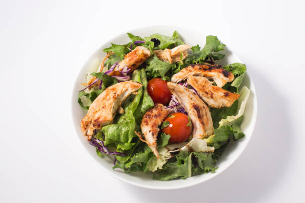 istock Grilled chicken and fresh vegetable salad 1097749576