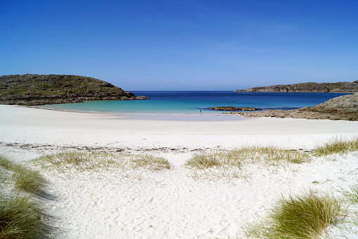 View over Achmelvich beach in the Scottish highlands