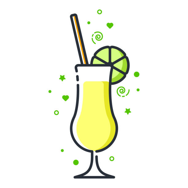 ilustrações, clipart, desenhos animados e ícones de ícone de vetor de limonada - hurricane cocktail