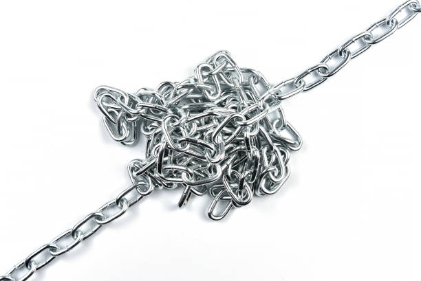 istock Steel chain on a white background 1097758782