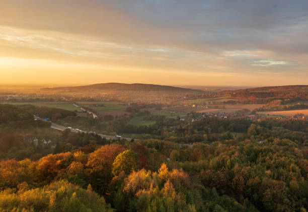 istock Sunset over village Steinbergen in Germany 1097761908