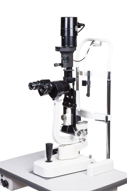 istock Modern medical equipment - ophthalmology operation surgical microscope isolated 1097764074