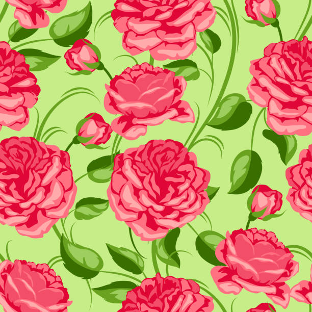 Ilustración de Patrón Transparente Con Rosas Rojas Hermosas Flores  Decorativas y más Vectores Libres de Derechos de Aire libre - iStock