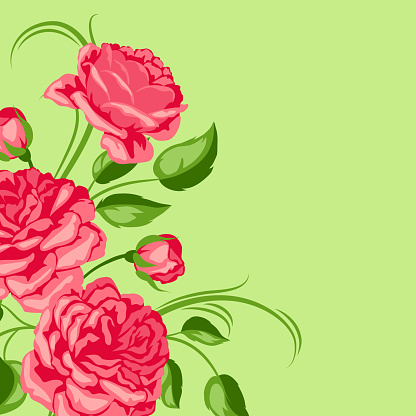 Ilustración de Fondo Con Rosas Rojas Hermosas Flores Decorativas y más  Vectores Libres de Derechos de Aire libre - iStock