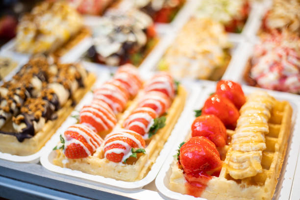 istock Delicious Belgian waffles in Brussels 1097770214