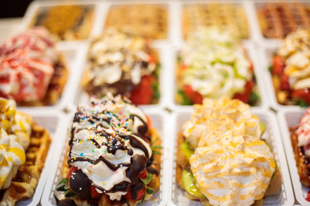 istock Delicious Belgian waffles in Brussels 1097772522