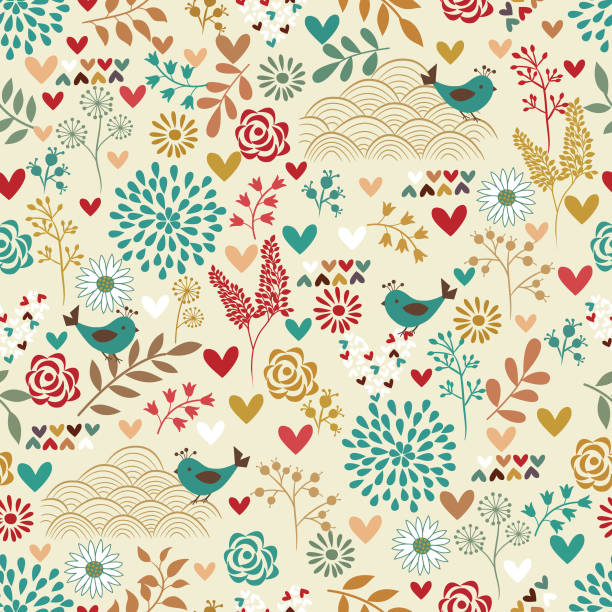 Floral seamless pattern . vector art illustration