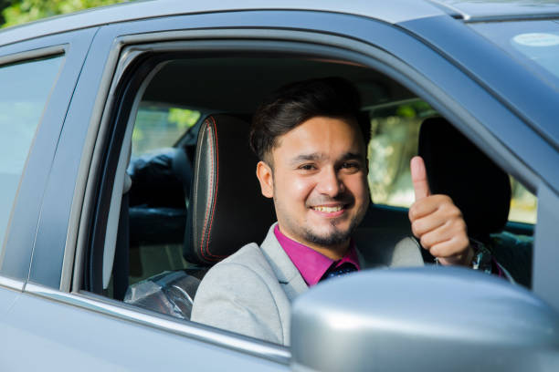 istock Business Man Driving the Car - Stock image 1097781056