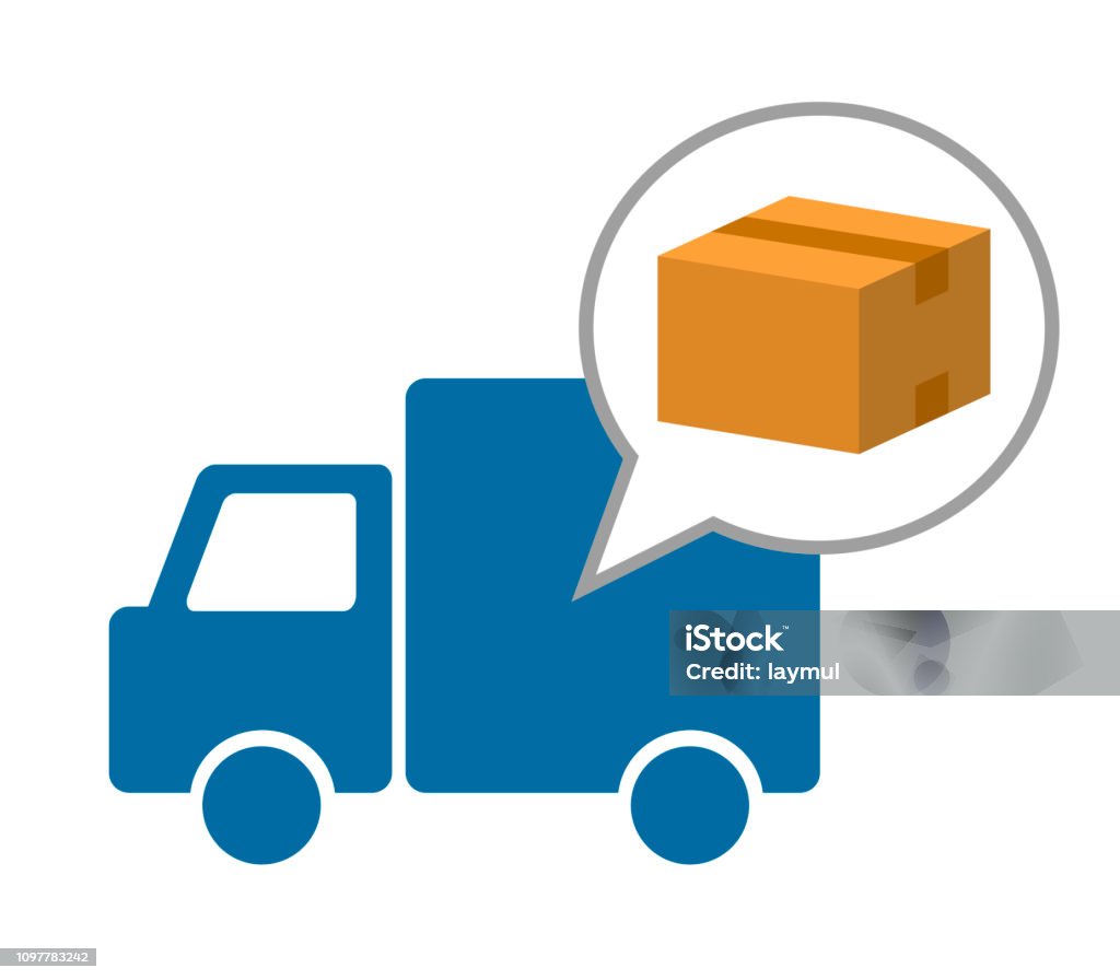 Truck The truck which carries the baggage Moving Van stock illustration