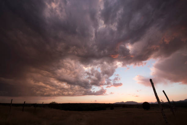 istock Colors of sunset behind the storm. 1097783362