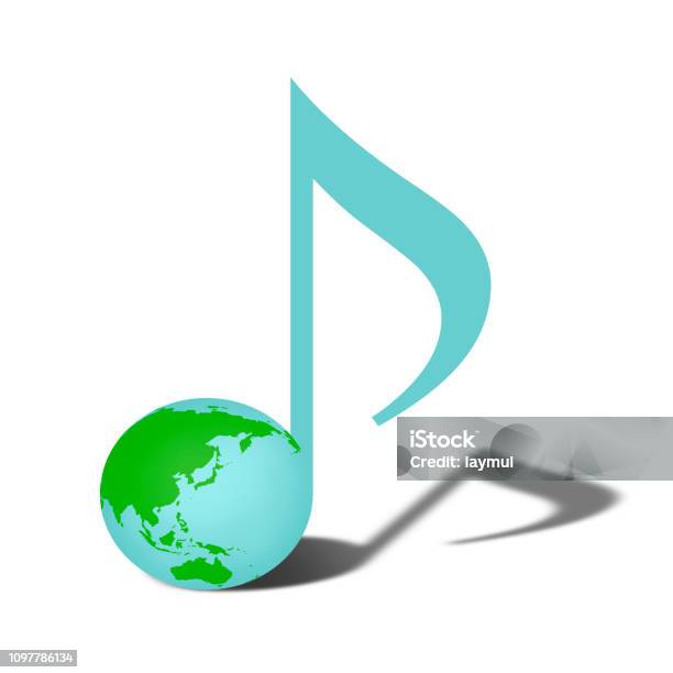 Planet Music Note Earth Pattern Notes Stock Illustration - Download Image Now - Globe ...