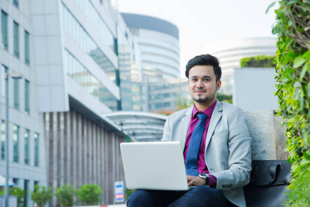 istock Business man sitting office outside - Stock image 1097786676