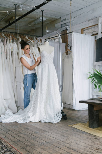 istock Fashion designer creating gowns 1097787094