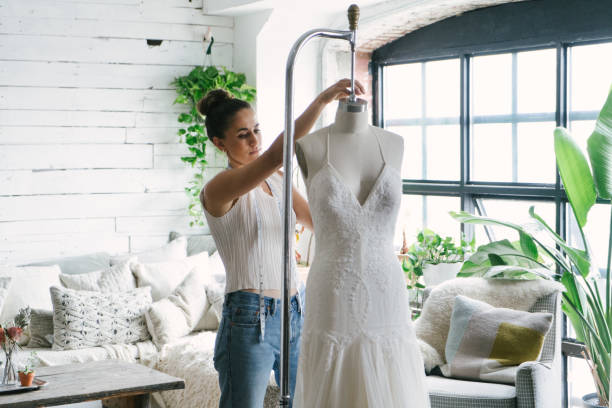 istock Fashion designer creating gowns 1097787314