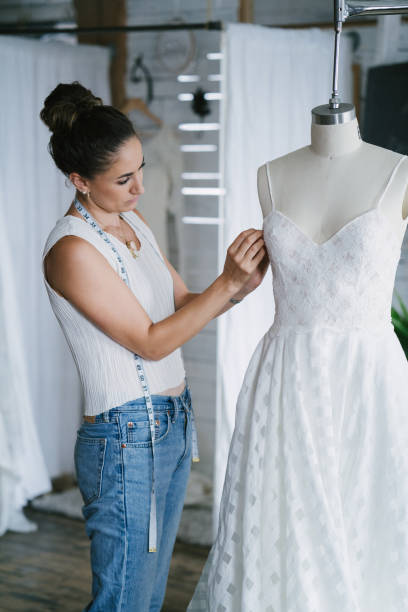 istock Fashion designer creating gowns 1097787334