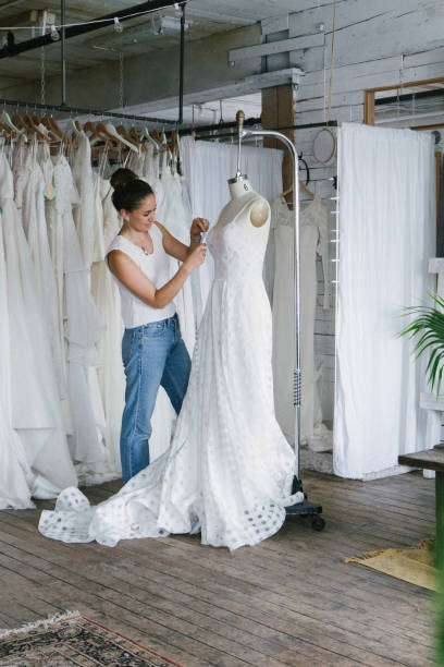 istock Fashion designer creating gowns 1097789774