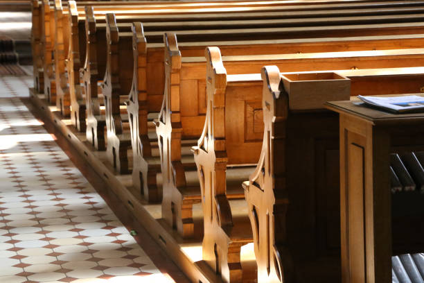 istock Church wooden bench 1097793240