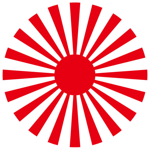 Japanese vintage rising sun symbol, vector illustration. Japanese vintage rising sun symbol, vector illustration. you and me stock illustrations