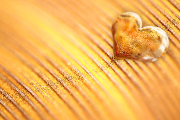 Silver shiny heart pattern on sepia paper