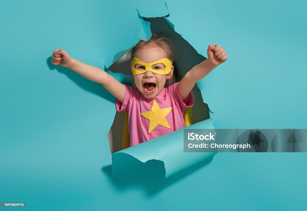 child playing superhero - Royalty-free Criança Foto de stock