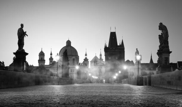 istock Charles Bridge and fog 1097809976