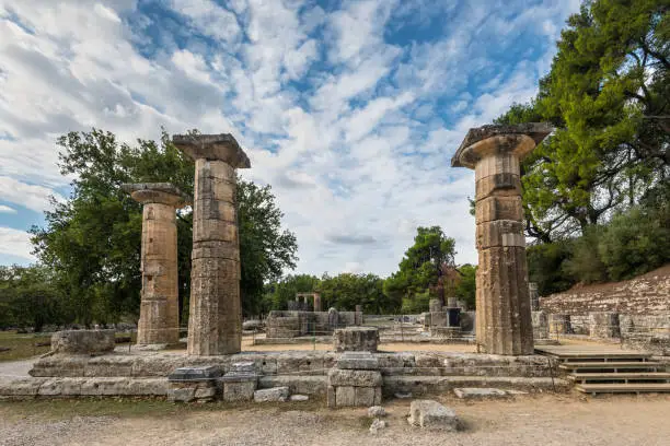 Ruins of the Temple of Hera, Olympia, Greece