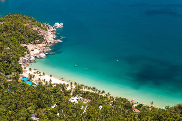 istock Aerial  view to a tropical beach 1097819574