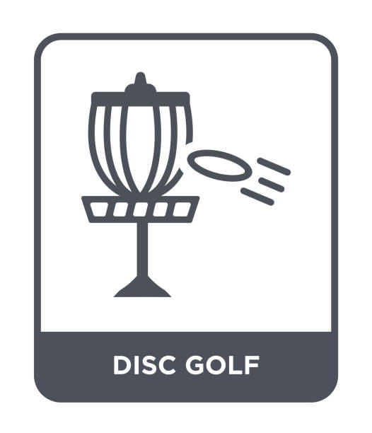 ilustrações de stock, clip art, desenhos animados e ícones de disc golf icon vector on white background, disc golf trendy filled icons from summer collection - golf