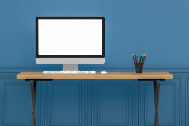 istock Workplace with Blank Screen Monitor in modern interior 1097824322