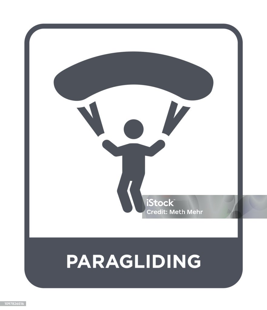 paragliding icon vector on white background, paragliding trendy filled icons from Sport collection Adventure stock vector