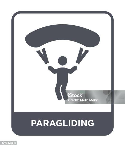 Paragliding Icon Vector On White Background Paragliding Trendy Filled Icons From Sport Collection Stock Illustration - Download Image Now