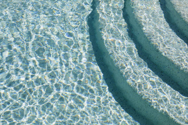 istock Sunlight and steps under the surface of swimming pool 1097828064