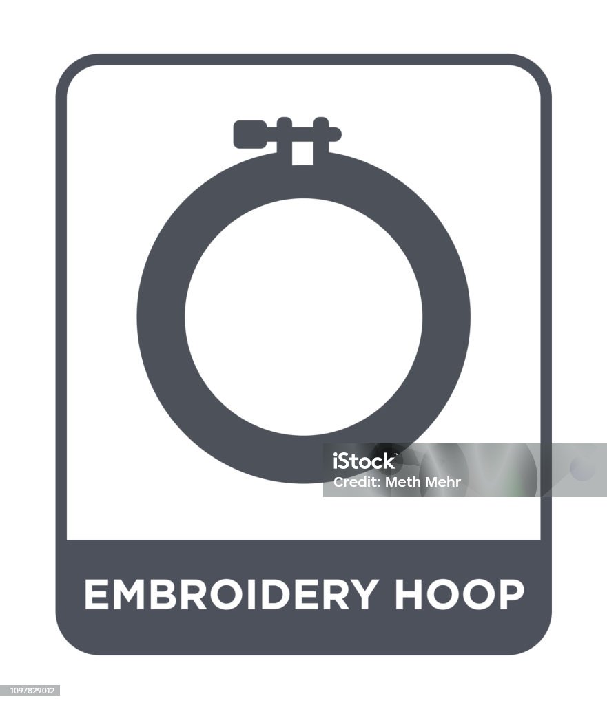 embroidery hoop icon vector on white background, embroidery hoop trendy filled icons from Sew collection Art stock vector